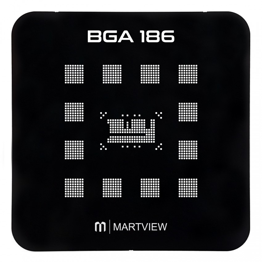 Martview EMMC / EMCP / UFS BGA186 Black Reballing Stencil Tin Net