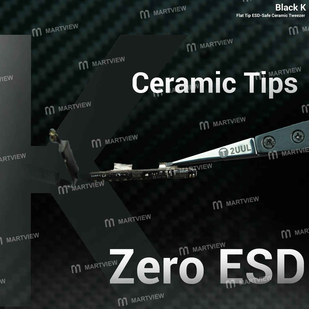 2uul tw32-black-k-flat-tip-esd-safe-ceramic-tweezers-3