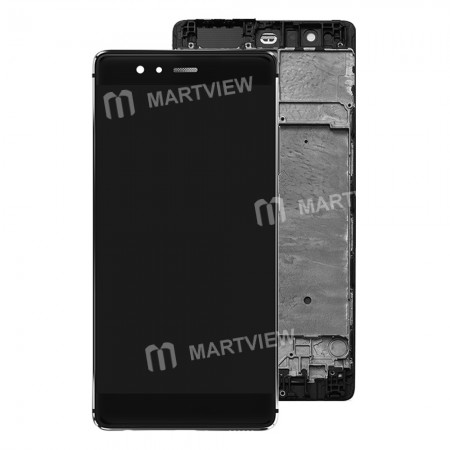 LCD Display Touch Screen Digitizer Assembly Replacement with Frame for Huawei P9 Plus - Black