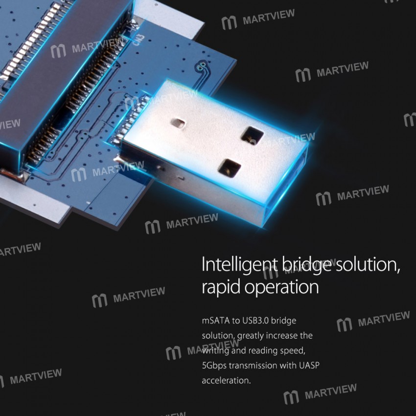 Orico MSG-U3 Type-A USB3.0 5Gbps High-Speed Aluminum mSATA SSD Enclosure