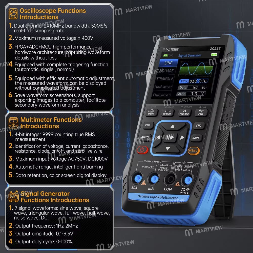 fnirsi 2c23t-handheld-3-in-1-dual-channel-digital-oscilloscope-multimeter--signal-generator-2