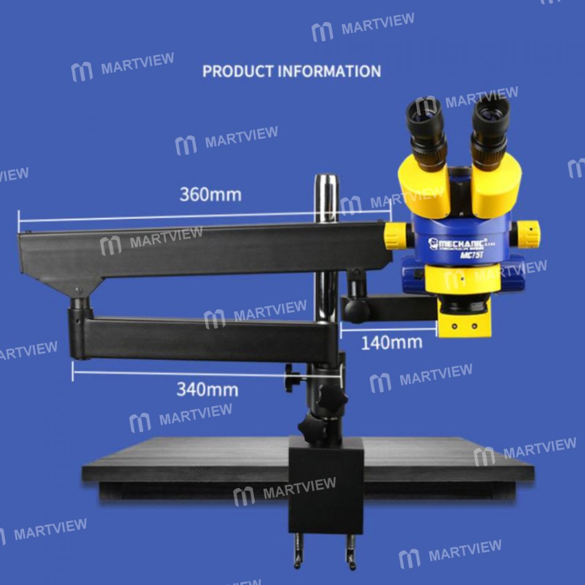 Mechanic MC75T-M1 Microscope Industrial Trinocular Stereo Microscope with Stand