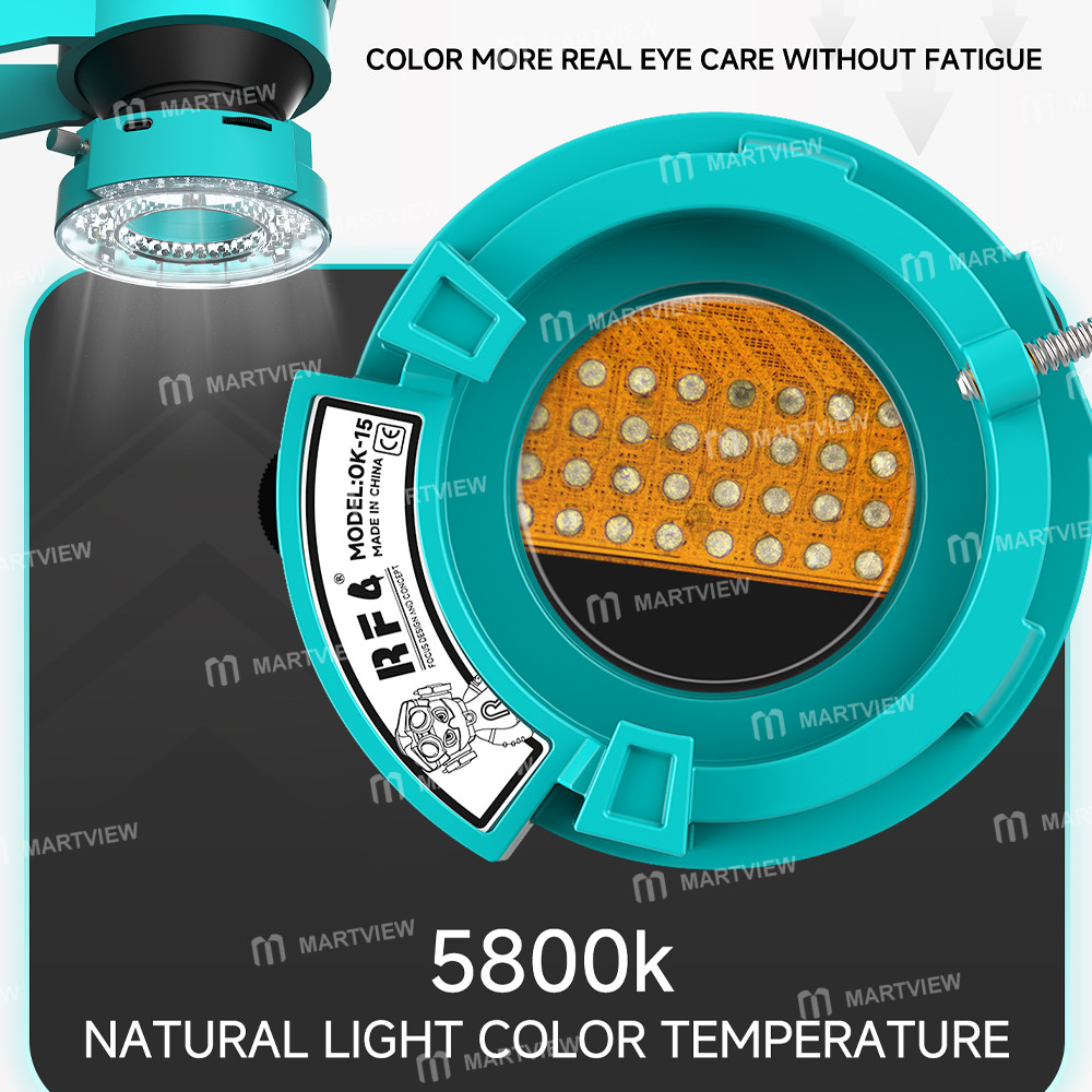 rf4 ok-15-5800k-daylight-color-temperature-smart-microscope-led-ring-light-5