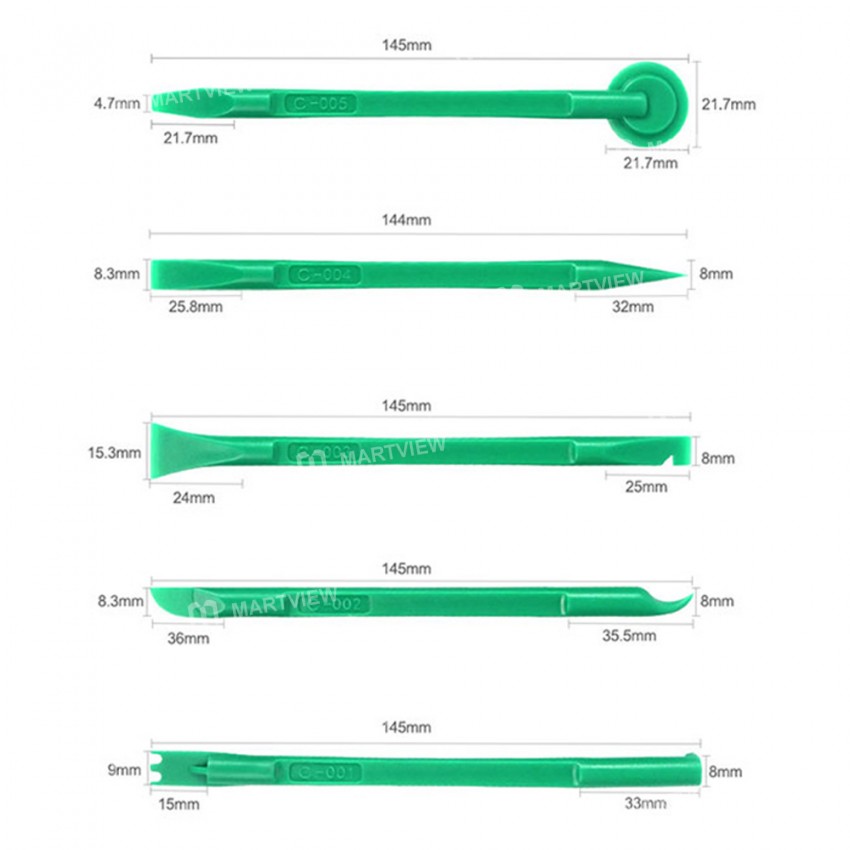 Relife RL-049C 10-in-1 High Hardness Bilateral Multifunctional Plastic Dismantling Rod Set