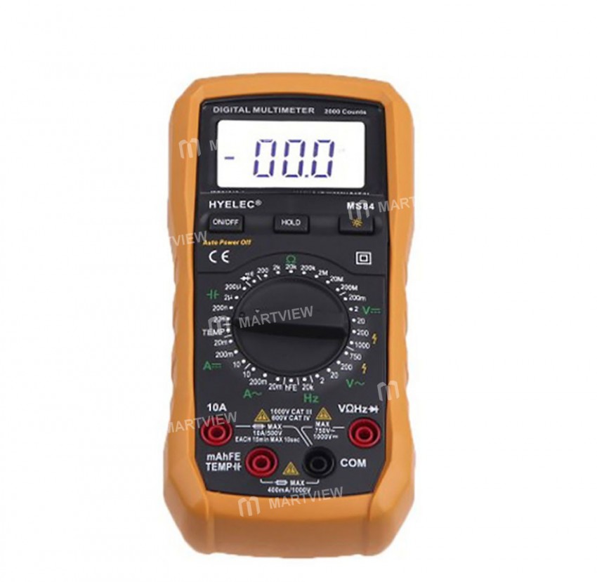 HYELEC MS84 Digital Multimeter 2000 Counts AC / DC Resistance Capacitance Temperature Frequency Test