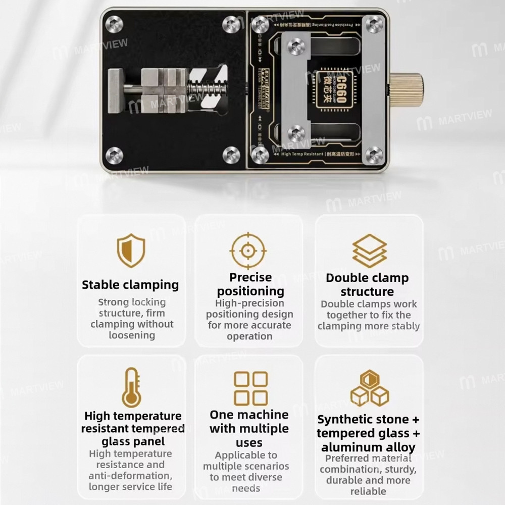 keguan c660-microchip-dual-structure-2-in-1-cpu-ic-chip-face-id-module-pcb-repair-fixture-7