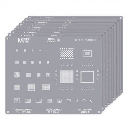 MaAnt 9-in-1 Square Hole 0.12mm BGA Reballing Stencil Set for iPhone 6 to 14Pro Max