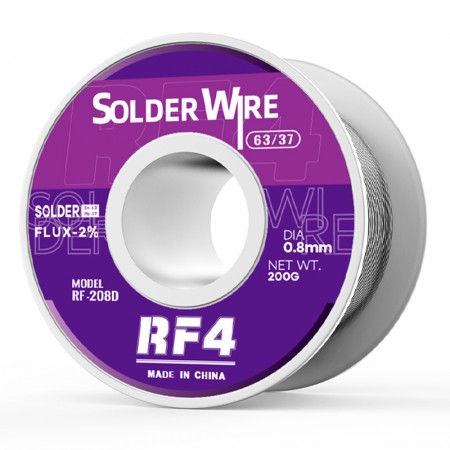 RF4 RF-208D 200g 0.8mm 63%Sn Lead Rosin Core Solder Tin Wire
