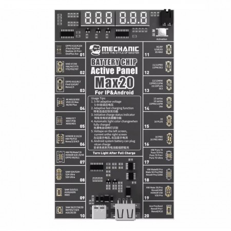 Mechanic Max20 4.2V Low Voltage Output Battery Chip Activation Board for iPhone 8-16PM & Most Android