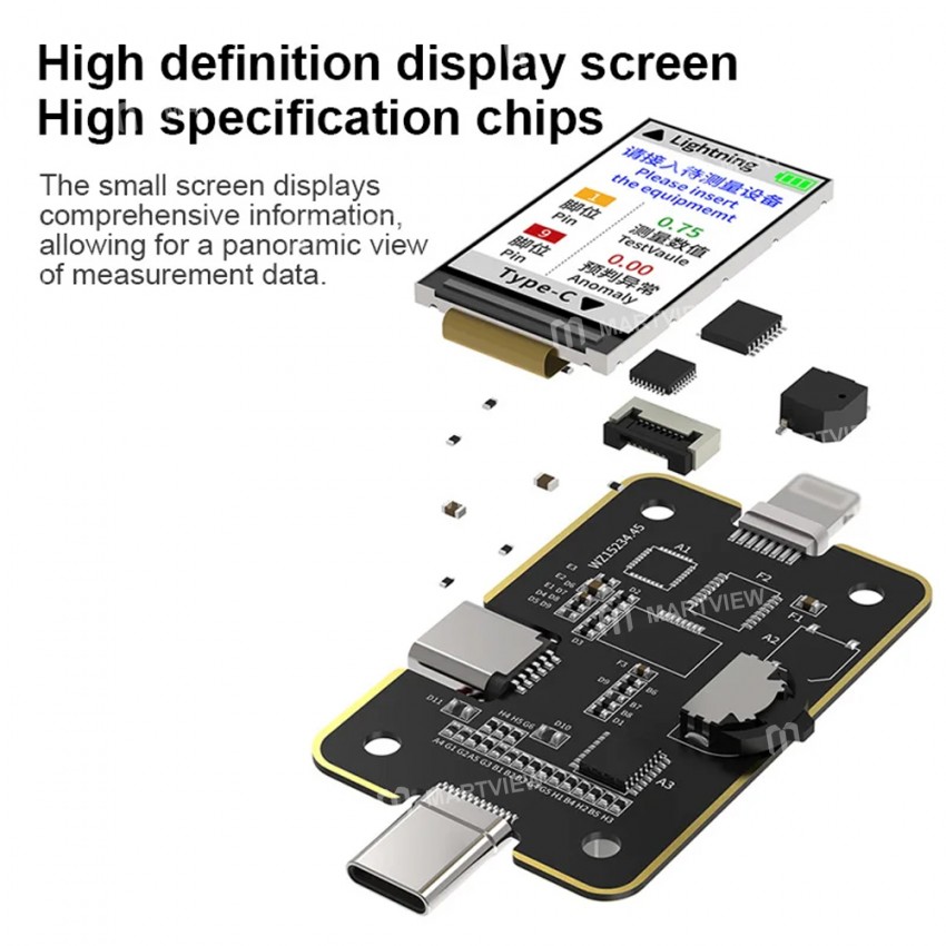 mechanic t-824-se-type-c-to-lightning-high-precision-digital-display-tail-insertion-tester-5