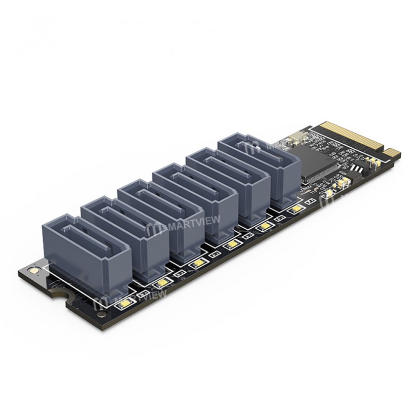 Orico PM2TS6 M.2 M Key to 6 Ports SATA 3.0 PCI-E Expansion Adapter Card