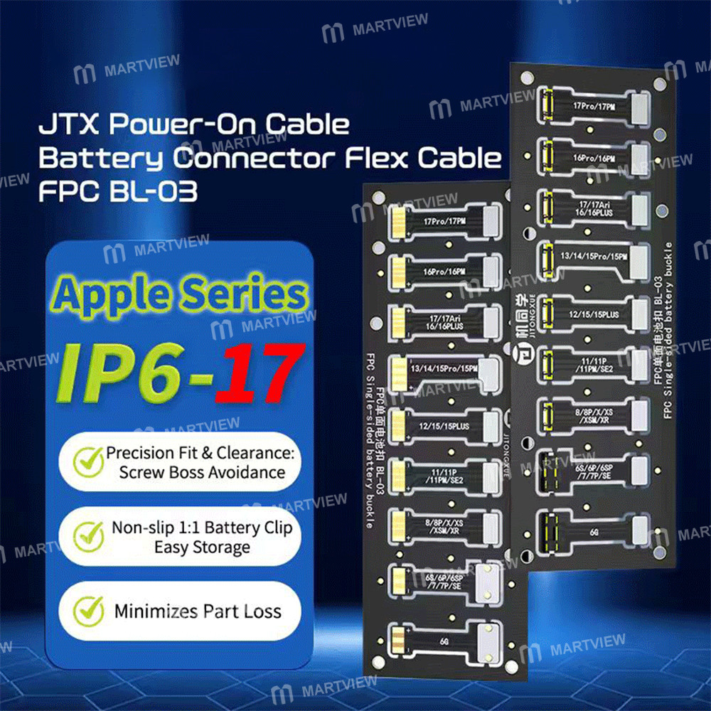 jtx bl-03-power-cable-battery-soft-fpc-connector-supports-iphone-6-to-17-series-3