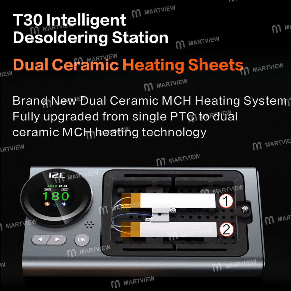 i2c t30-ceramic-heating-intelligent-desoldering-station-for-iphone-x-to-17pm-motherboard-repair-2