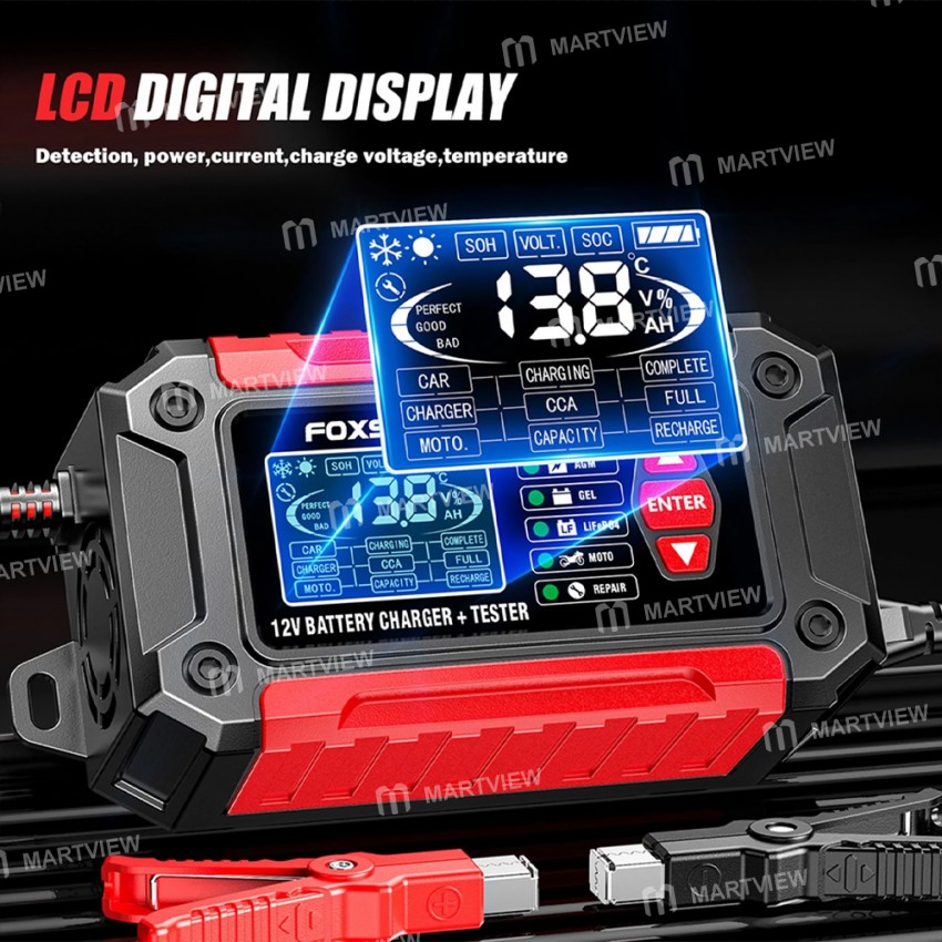 foxsur 12v-6a-2-in-1-intelligent-lead-acid-battery-charger-tester-for-motorcycle-car-6