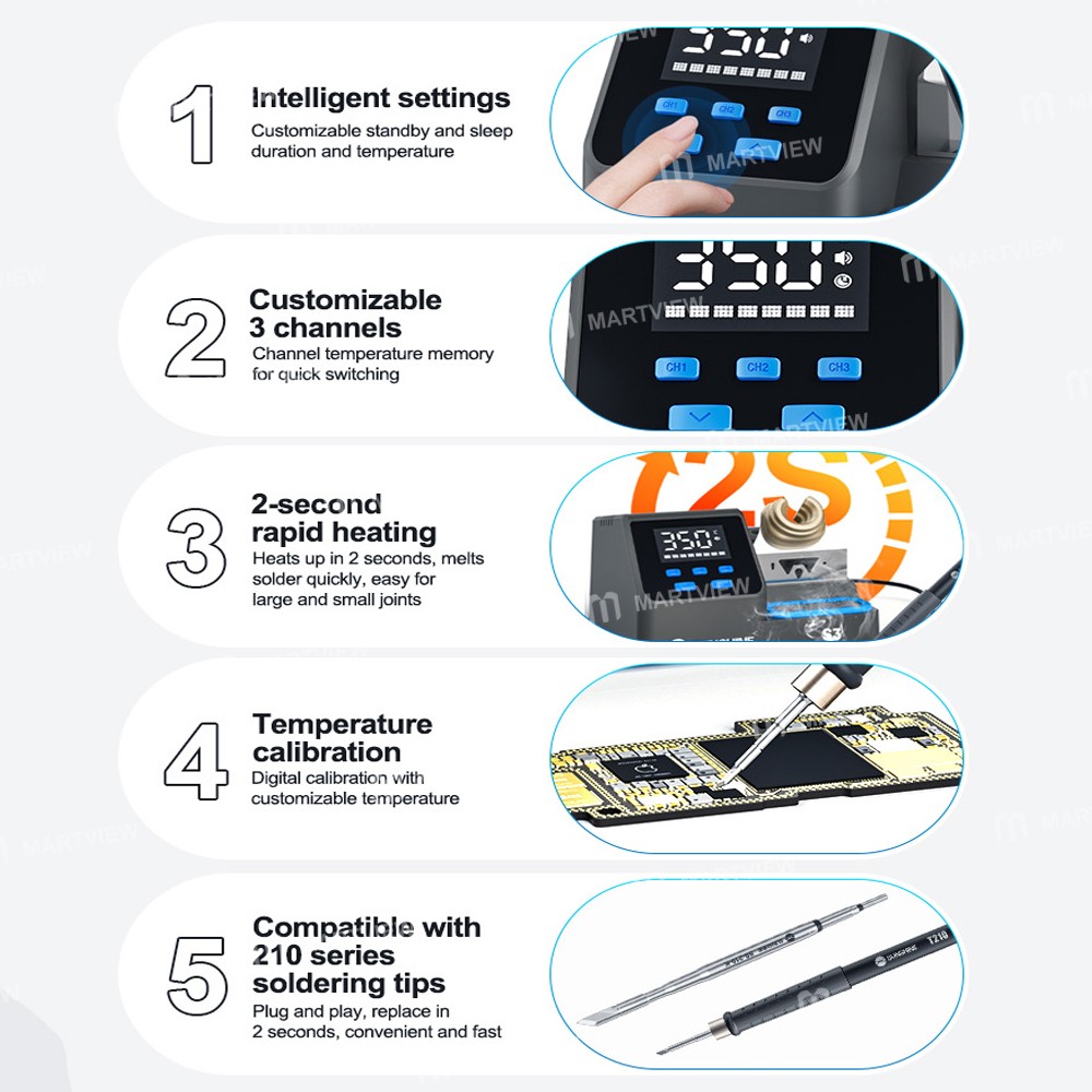 sunshine s3-60w-3-customizable-channels-c210-intelligent-digital-display-soldering-station-8