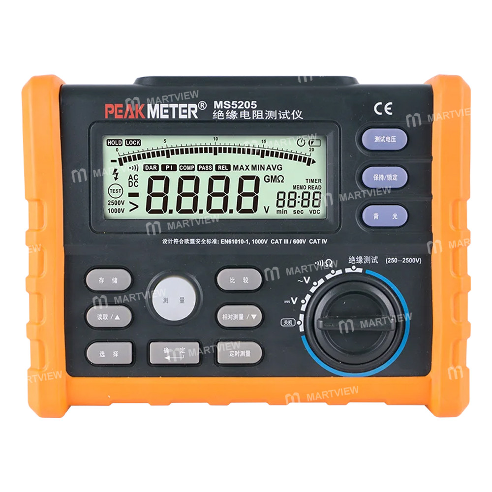 peakmeter ms5205-digital-insulation-resistance-meter-multimeter-megohm-tester-1