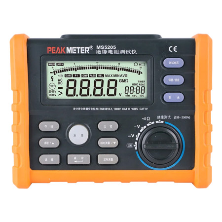 PEAKMETER MS5205 Digital Insulation Resistance Meter Multimeter – Megohm Tester