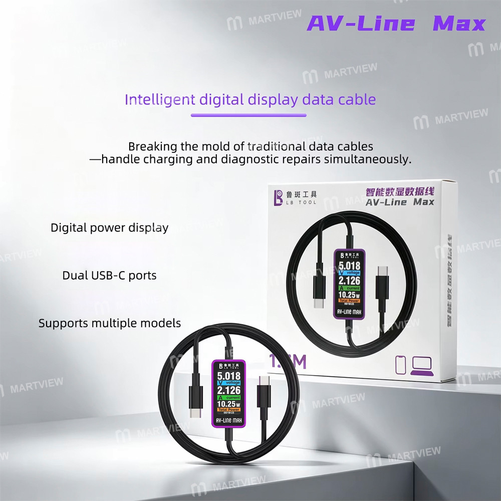 lb tool-avline-max-c-to-c-intelligent-digital-display-data-cable-for-phone-laptop-fault-diagnostics-