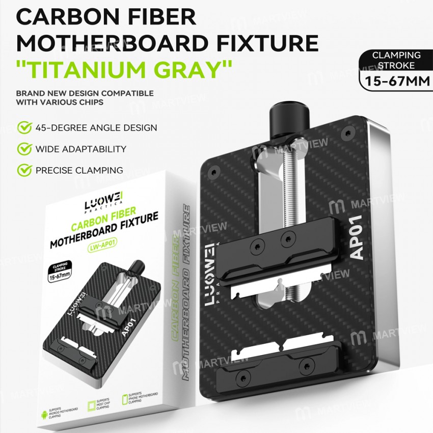 luowei lw-ap01-high-temperature-carbon-fiber-motherboard-clamp-for-iphone-and-android-2