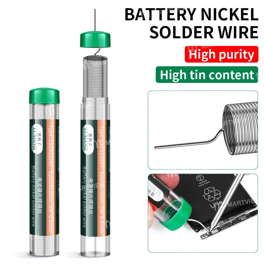 luxianzi 3m-08mm-battery-nickel-sheet-special-solder-tin-wire-for-mobile-phone-repair-4