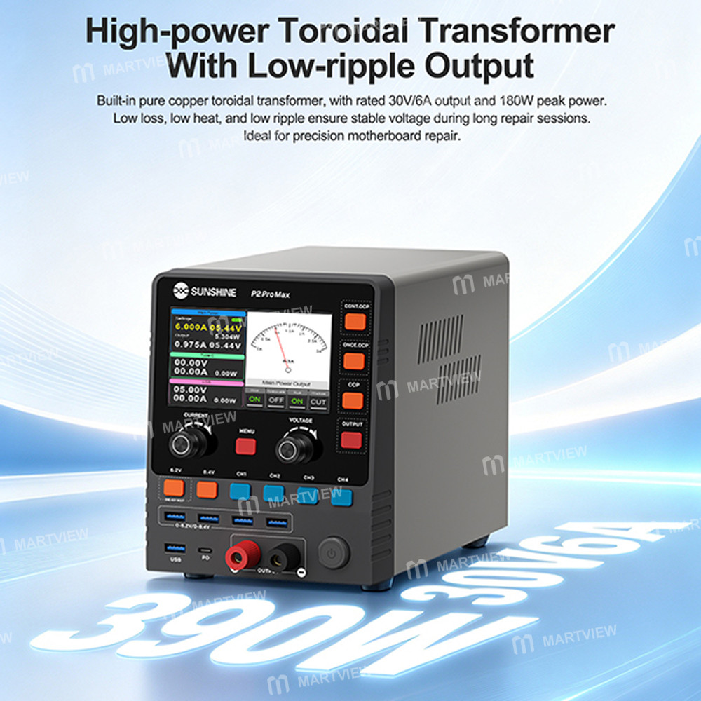 sunshine p2-pro-max-30v-6a-390w-high-power-precision-adjustable-dc-stabilized-toroidal-power-supply-