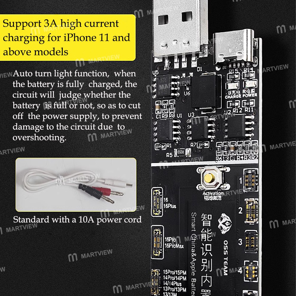 oss w223-pro-v10-battery-charging-activation-board-for-iphone-6-to-16pro-max-samsung-huawei-4