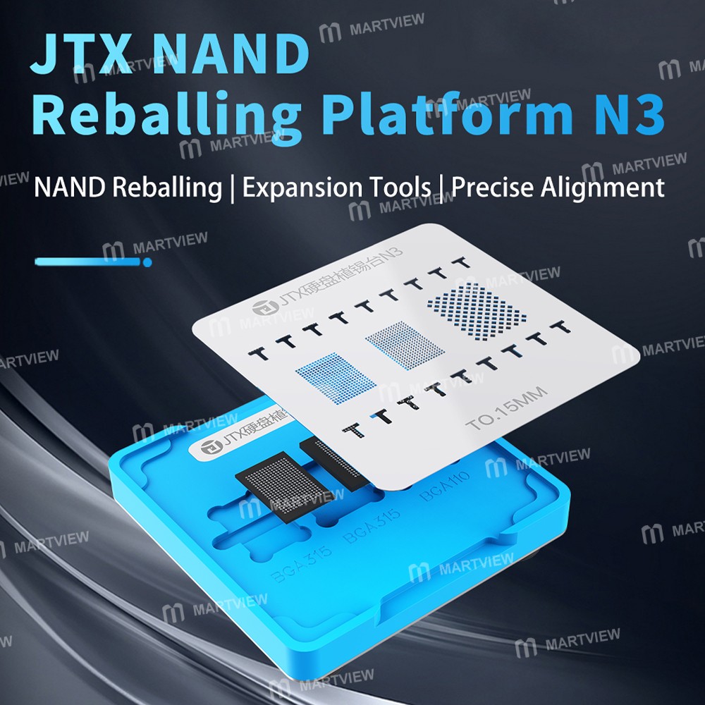 jtx n3-bga-planting-tin-reballing-stencil-platform-set-with-bga110-bga315-stencil-2