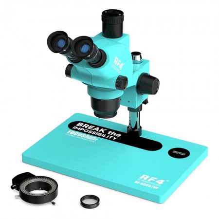 RF4 RF-6565TVP 6.5X-65X Trinocular Stereo Zoom Microscope with Big Aluminum Alloy Base