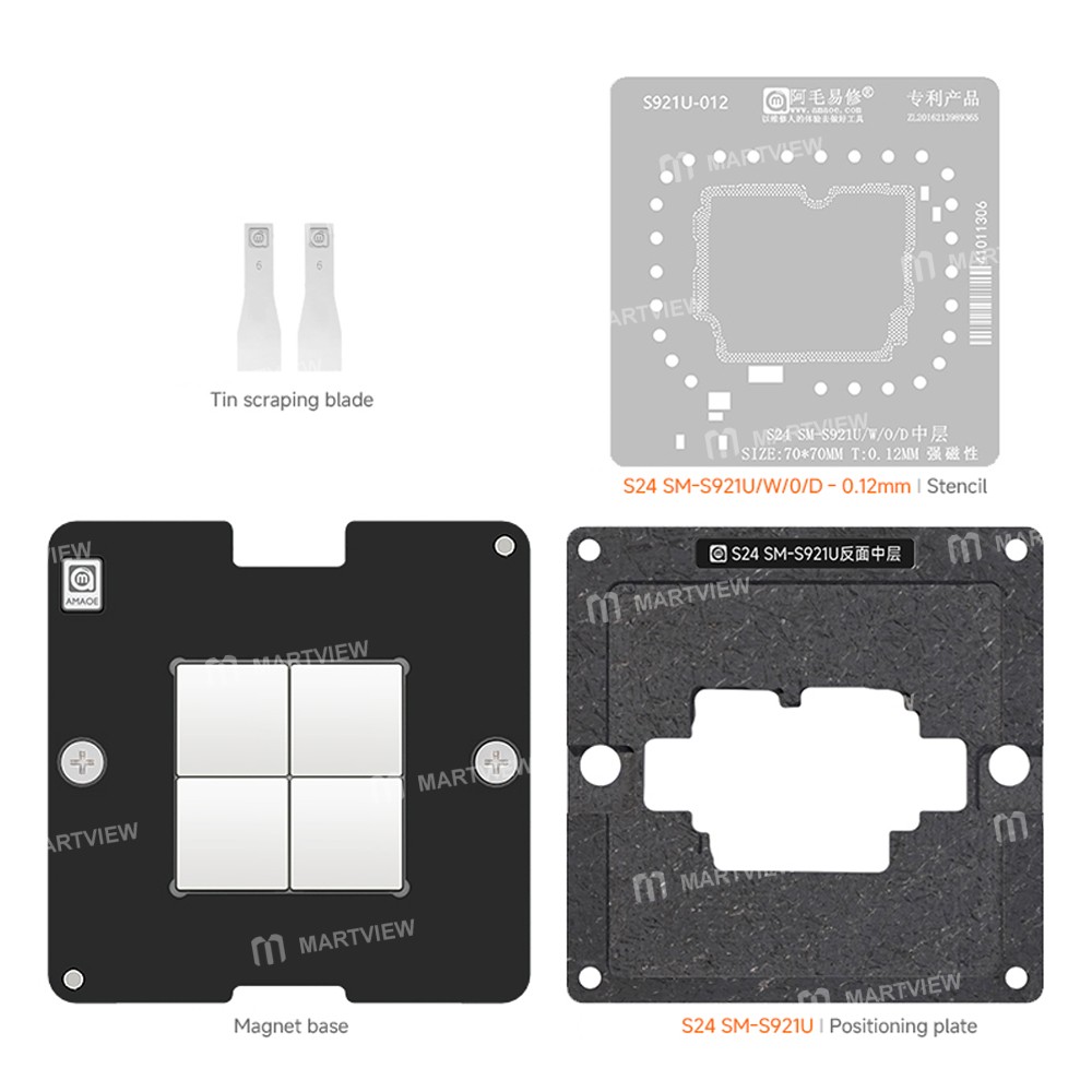amaoe s24-sm-s921u-reverse-middle-layer-bga-reballing-stencil-platform-set-for-samsung-s24-sm-s921u-