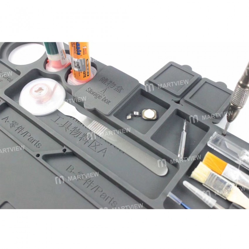 WL W-168 Soldering Repair Maintenance Platform Heat Insulation Silicone Station Pad Multifunction El