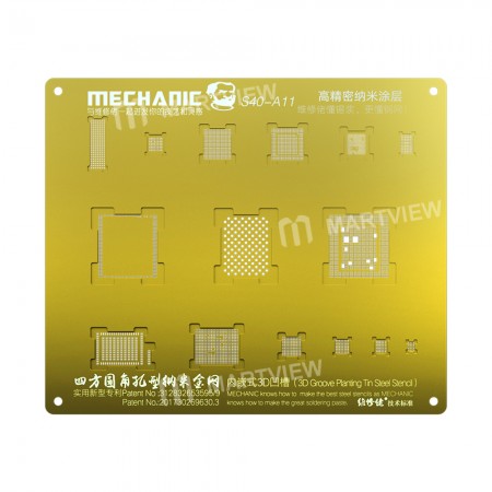 Mechanic 3D BGA Reball Gold Stencil for A11 iPhone X / 8 / 8 Plus