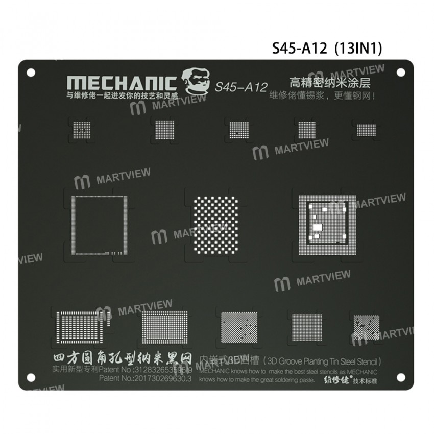 Mechanic S45 3D Groove Tin BGA Reball Stencil Net for A8 / A9 / A10 / A11 / A12