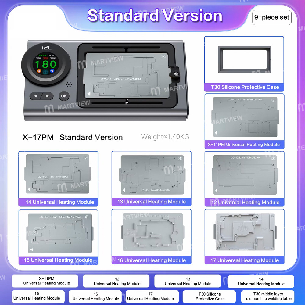 i2c t30-ceramic-heating-intelligent-desoldering-station-for-iphone-x-to-17pm-motherboard-repair-9