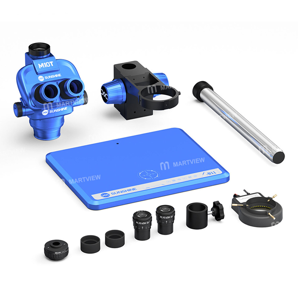 sunshine m10t-b11-65x-55x-trinocular-zoom-stereo-microscope-with-b11-aluminum-alloy-base-10