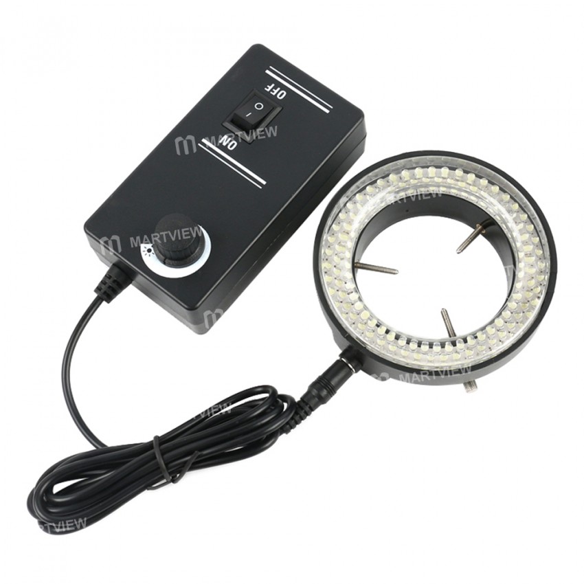 Adjustable 6500K 60 / 144 LED Ring Light Lamp for Industrial Stereo Trinocular Microscope