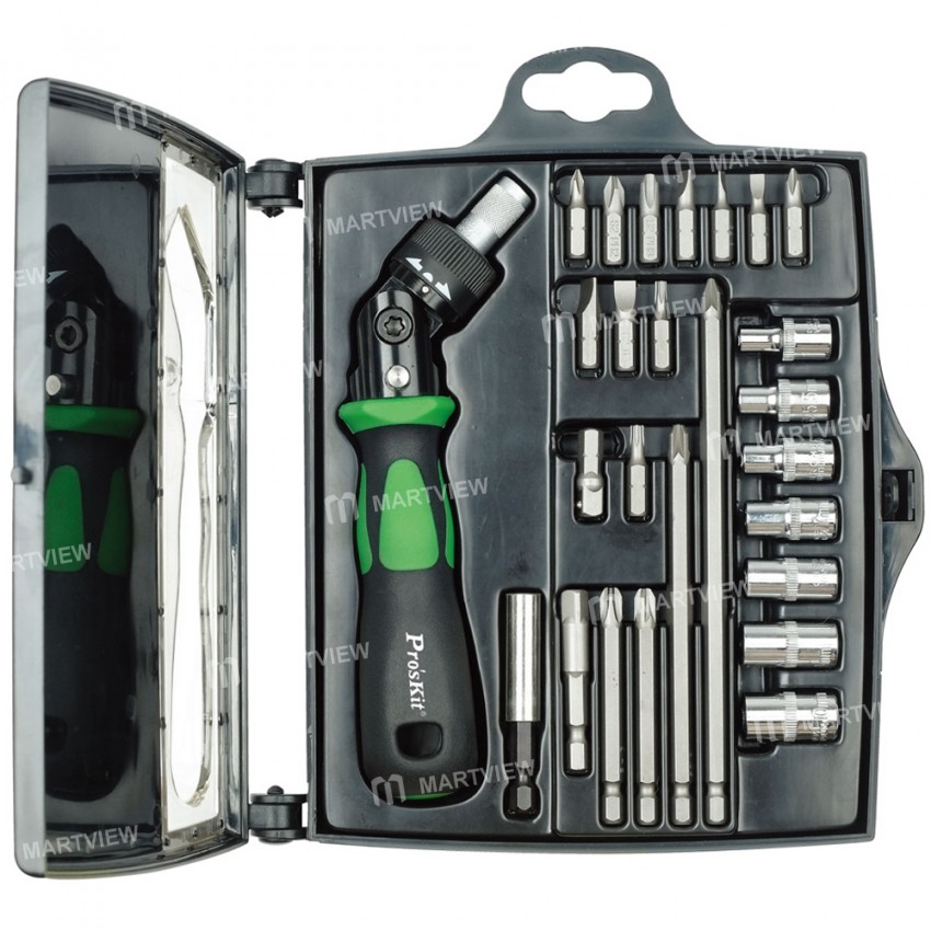 Pro'sKit SD-2314M 25-in-1 Multiple Angle Adjustment Ratchet Magnetic Screwdriver Sockets Set