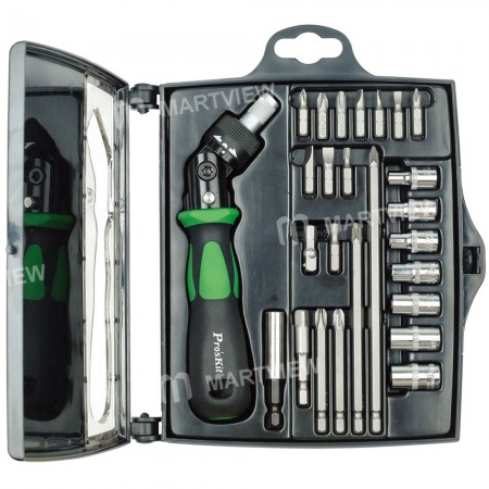 Pro'sKit SD-2314M 25-in-1 Multiple Angle Adjustment Ratchet Magnetic Screwdriver Sockets Set