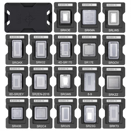 Xinzhizao 18-in-1 BGA Reballing Stencil Platform Set for Intel CPU / Southbridge & Apple Macbook