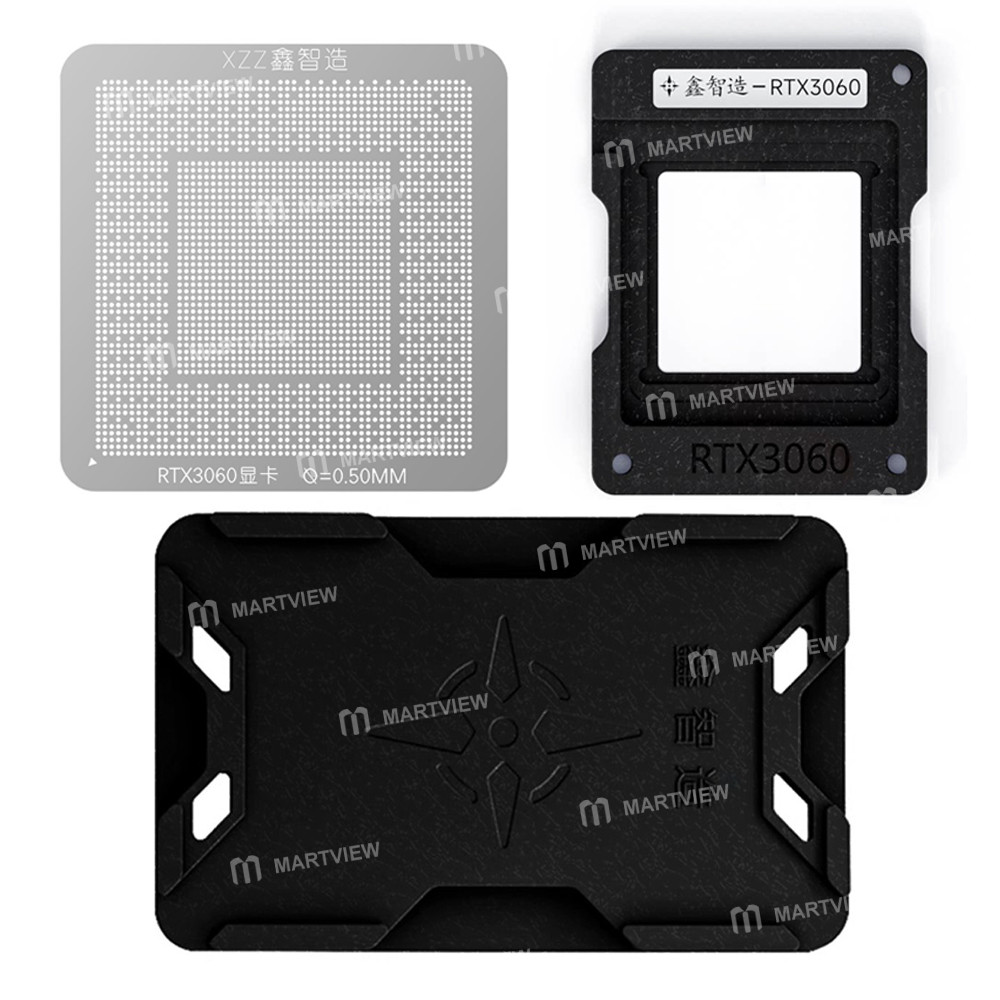 xzz 050mm-graphics-card-gpu-chip-bga-reballing-stencil-tin-planting-platform-for-nvidia-rtx-3060-1