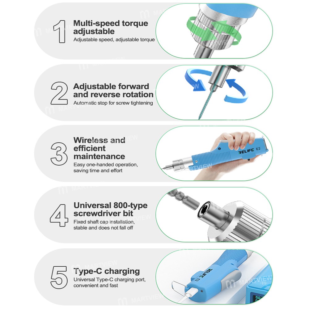 relife e2-multi-speed-adjustable-torque-electric-screwdriver-set-with-10pcs-bits-6