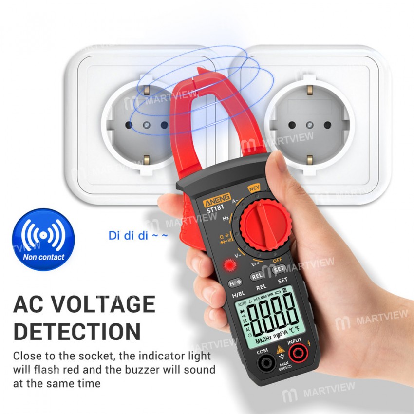 ANENG ST180 4000 Counts Digital Clamp Meter AC Current Multimeter Ammeter  Voltage Tester - Red Wholesale