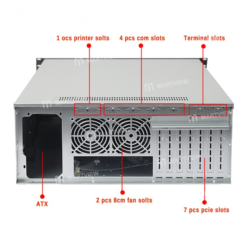 4U 28 Slots Multi Hard Disk Chassis E-ATX Motherboard Host Industrial Computer Server Chassis with 6