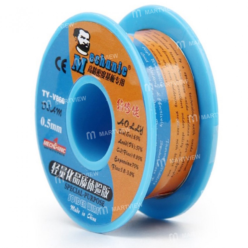 Mechanic TY-V866 40g 0.2 / 0.3 / 0.4 / 0.5 / 0.6 / 0.8mm Rosin Core Solder Tin Wire