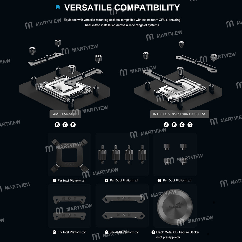 sama wind-tunnel-a60e-dual-fan-6-heatpipe-dual-tower-cpu-air-cooler-for-intel-amd-platforms-11