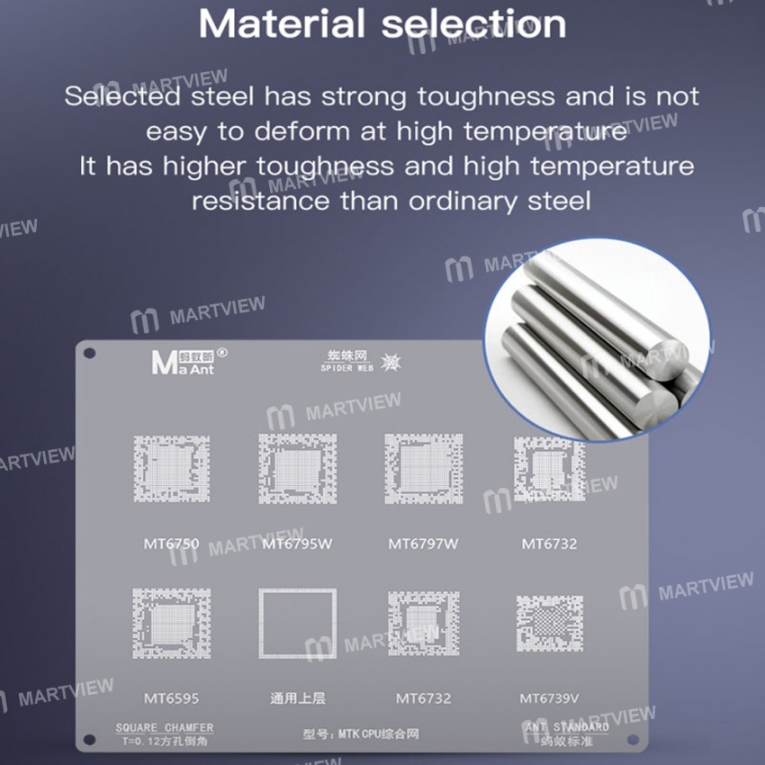 MaAnt 0.12mm High-quality MTK CPU Chip Series BGA Reballing Stencil