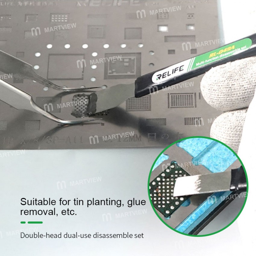 Relife RL-049A Anti Static Double-Headed Machine Rubber Lever Tin Scraper Mobile Phone Removing Glue