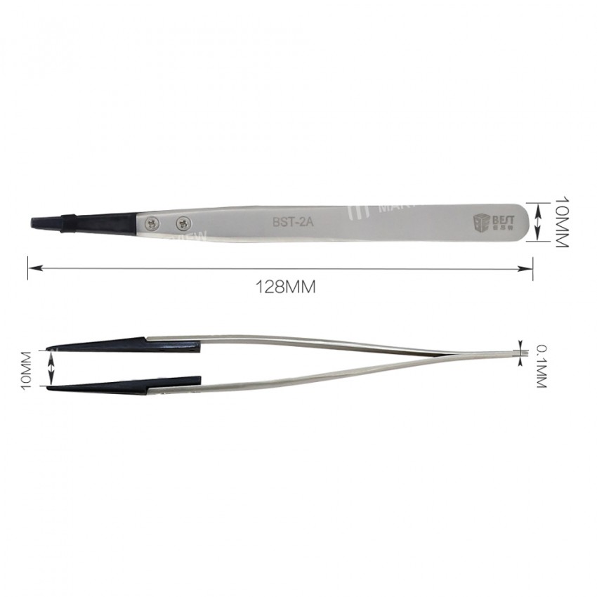 BST-2A Matte Blast Anti-static Tweezers with Replaceable Tip