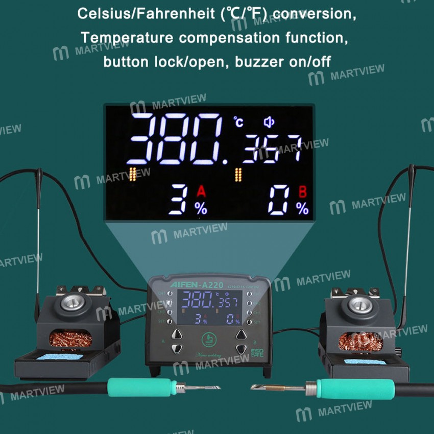 aifen a220-double-station-rework-soldering-station-compatible-with-c245-210-115-handle-9