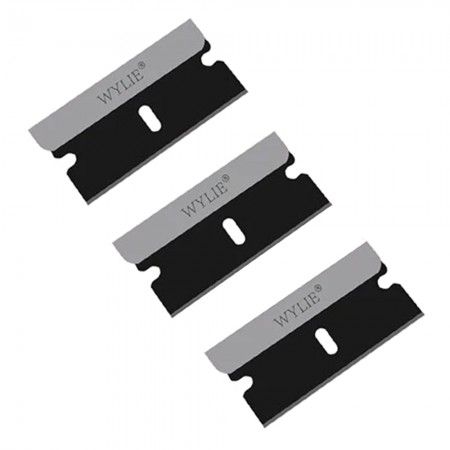 Wylie WL-009 Black Single Edge Blade for Remove Phone Screen Holder & OCA Polarizing Adhesive - 100Pcs