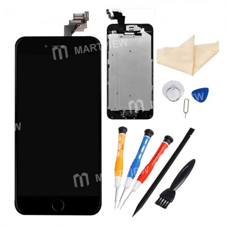 Replacement LCD display touch screen for iPhone 6 plus with spareparts home button earphone camera etc black